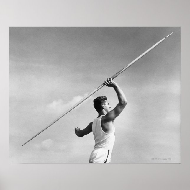 Man Throwing Javelin Poster (Front)