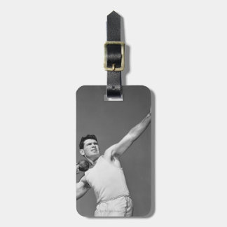Man Throwing Shotput Luggage Tag