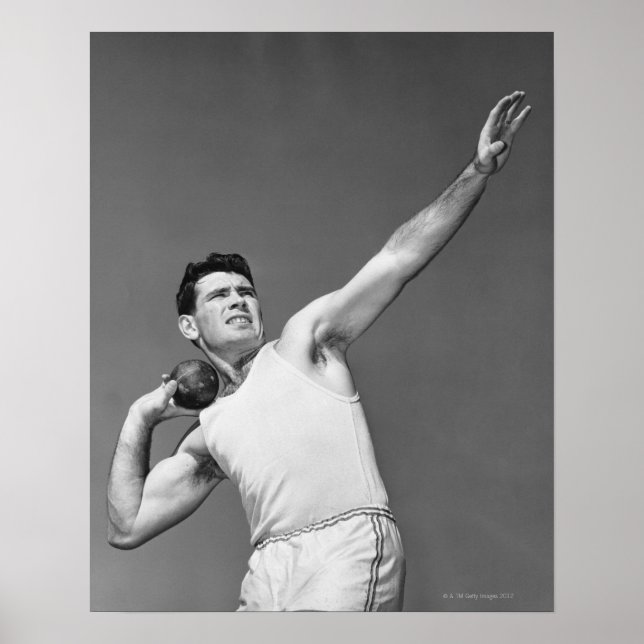 Man Throwing Shotput Poster (Front)