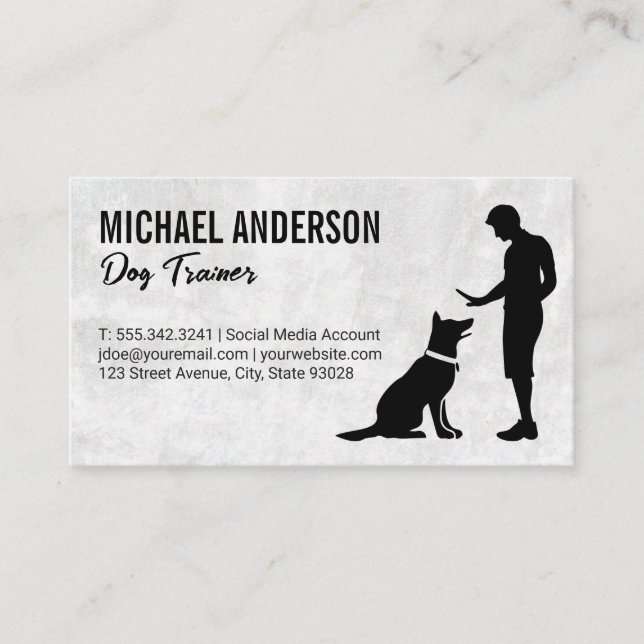 Man Training Dog Business Card (Front)