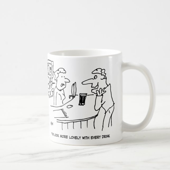 Man Tries to Flatter Barmaid Coffee Mug (Right)