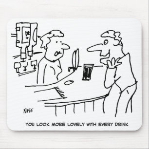 Man Tries to Flatter Barmaid Mouse Mat
