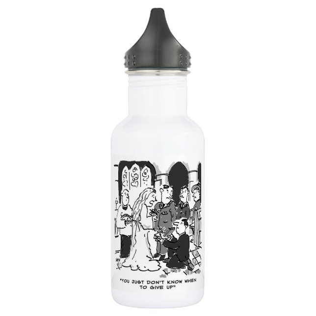 Man Tries to propose to Bride at a Wedding - Funny 532 Ml Water Bottle (Left)