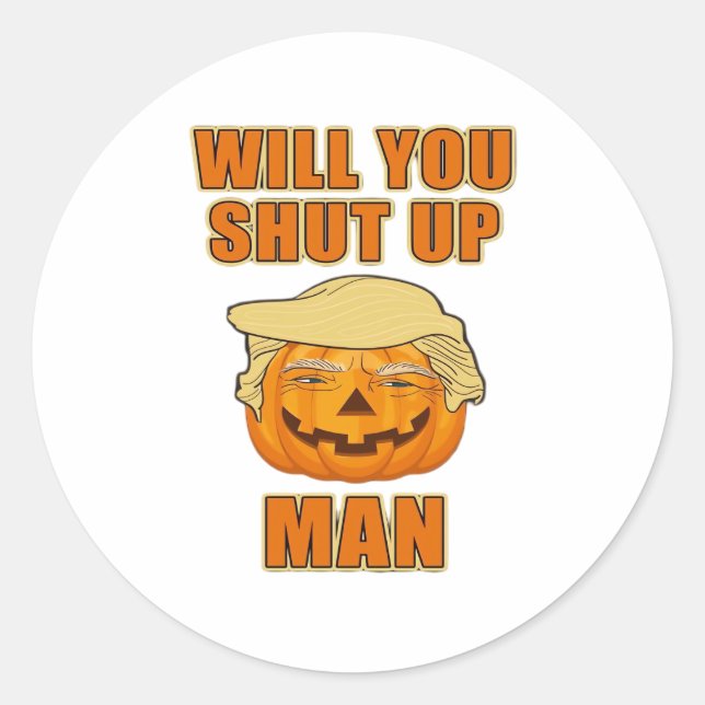Man, Trumpkin Halloween Classic Round Sticker (Front)