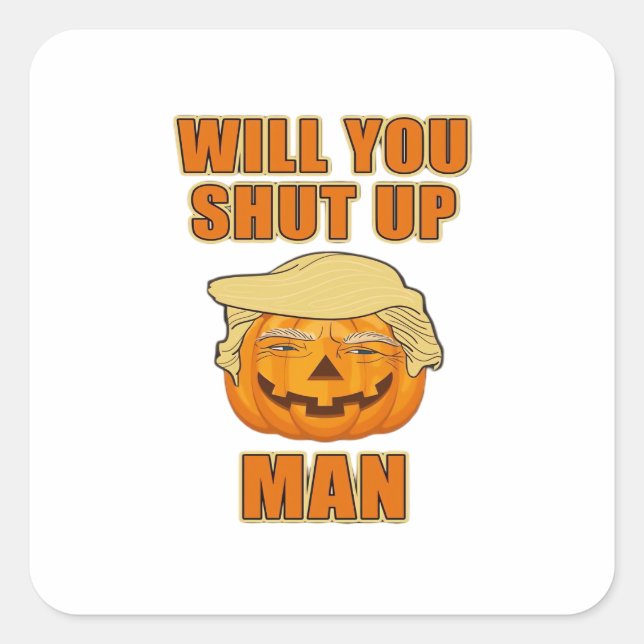 Man, Trumpkin Halloween Square Sticker (Front)