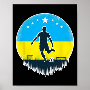 Man Ukrainian Nner Fan Ukraine Flag Street Art Poster