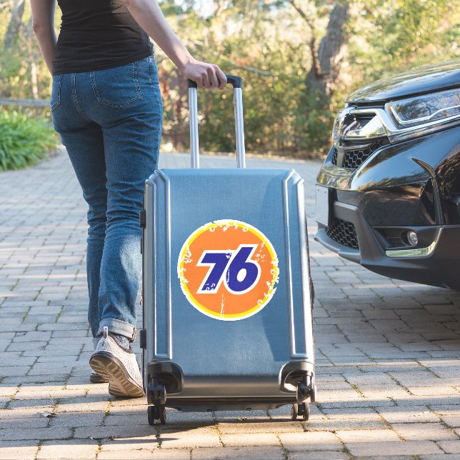 Man united fun football sticker (Suitcase Insitu)