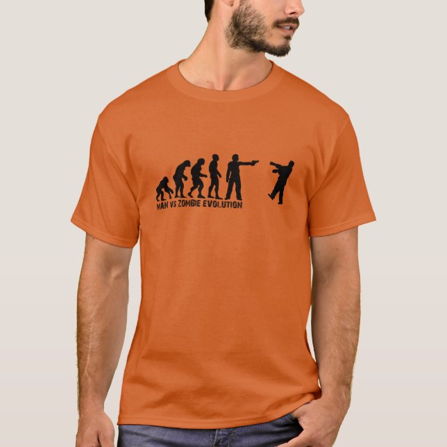 Man vs Zombie Evolution friends friend T-Shirt (Front)