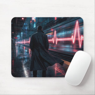 Man Waiting at the Train Station Mouse Mat