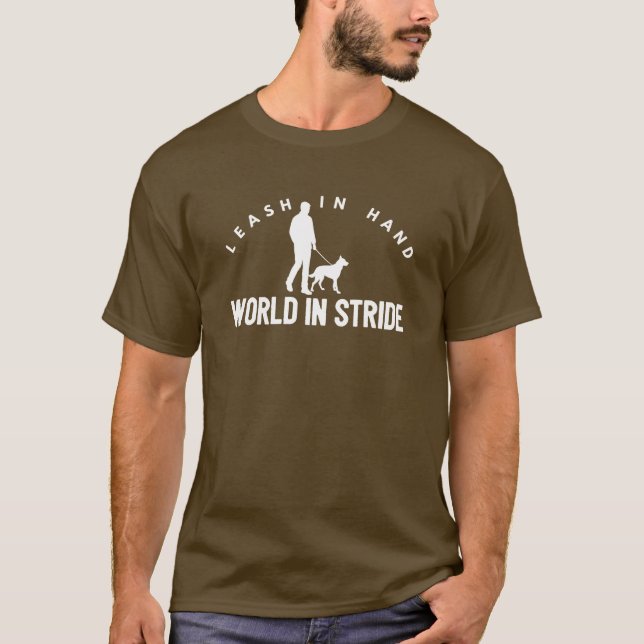 Man Walking Dog T-Shirt (Front)