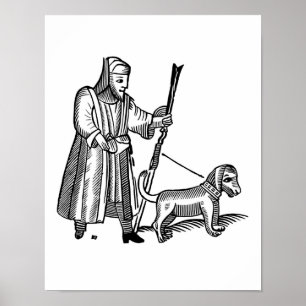 Man Walking his Dog Poster
