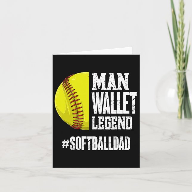 Man Wallet Legend Softlldad Softll Dad Funny  Card (Front)