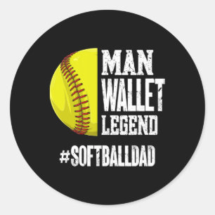 Man Wallet Legend Softlldad Softll Dad Funny Classic Round Sticker