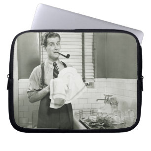 Man Washing Dishes Laptop Sleeve