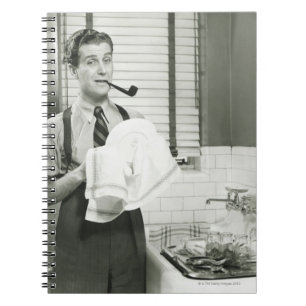 Man Washing Dishes Notebook