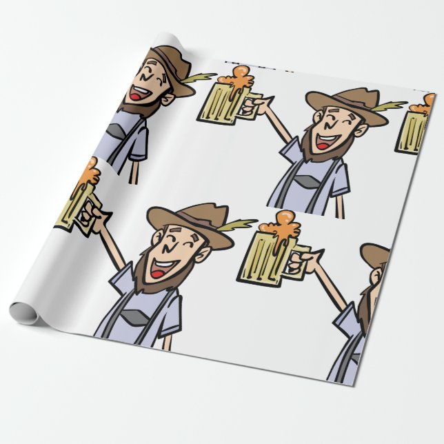 Man With A Beer Wrapping Paper (Unrolled)