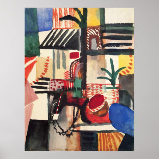Man with a donkey by August Macke Poster
