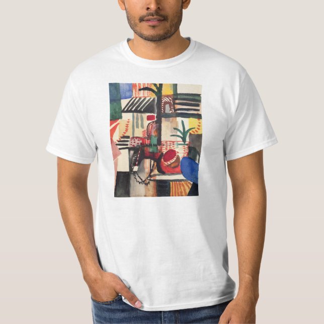 Man with a donkey by August Macke T-Shirt (Front)