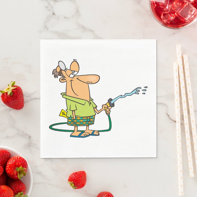 Man With A Garden Hose Napkin (Creator Uploaded)