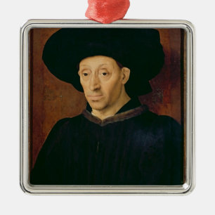 Man with a Glass of Wine Metal Tree Decoration