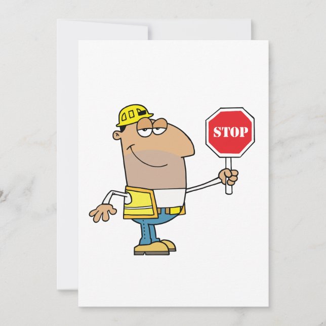 Man With A Stop Sign Invitation (Front)