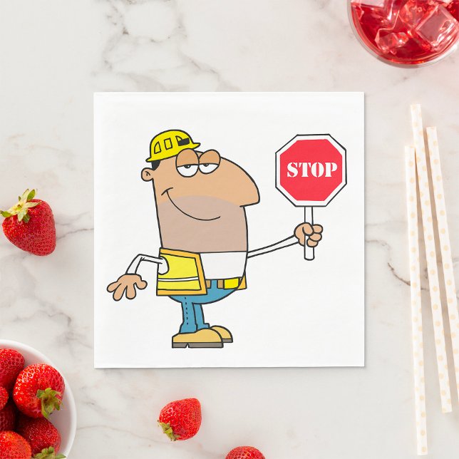 Man With A Stop Sign Napkins (Creator Uploaded)