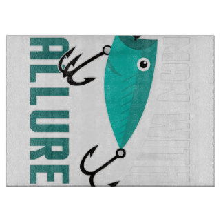 Man With Allure Fishing Lure Pun Fisherman T-Shirt Cutting Board