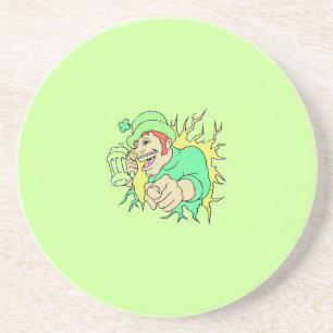 Man With Beer St. Patrick's Day Sandstone Coaster