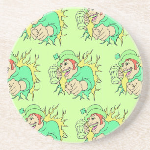 Man With Beer St. Patrick's Day Sandstone Coaster