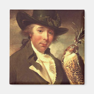 Man with Falcon Magnet