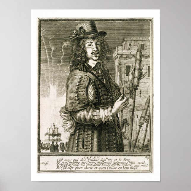 Man with firework rocket, from the 'Recueil de fig Poster (Front)