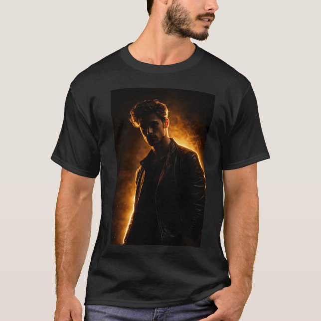 Man with golden light t-shirt (Front)