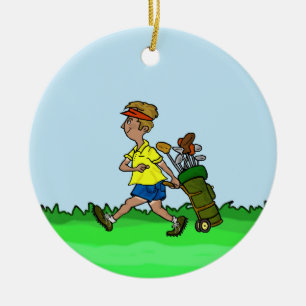 Man with Golf Bag Christmas Ornament