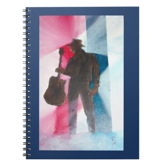 Man With Guitar Spiral Notebook (Front)