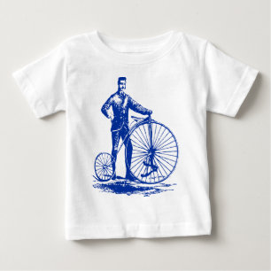 Man with Penny Farthing - Navy Baby T-Shirt
