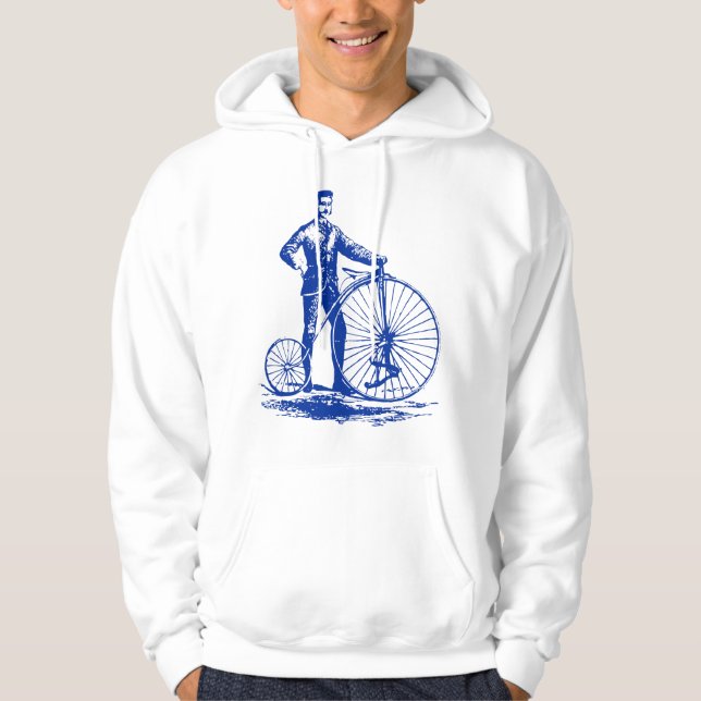 Man with Penny Farthing - Navy Hoodie (Front)