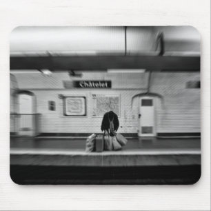 Man with shopping bags in subway (Chatelet) Mouse Mat
