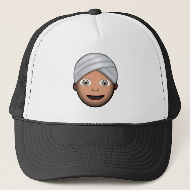 Man With Turban Emoji Trucker Hat (Front)