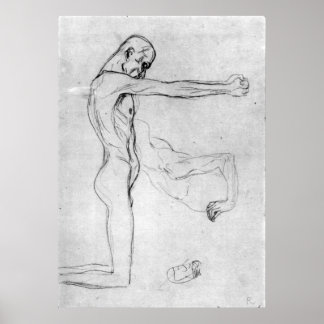 Man with with outstretched arms by Gustav Klimt Poster