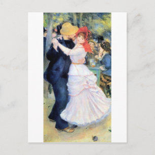 Man woman dancing renoir painting postcard