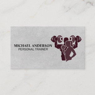Man Woman Lifting Weights   Fitness Business Card