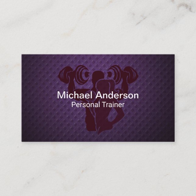 Man Woman Working Out | Fitness Business Card (Front)