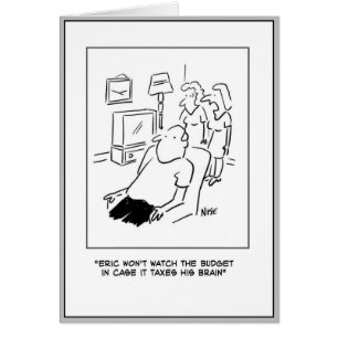 Man Won't Watch Budget on TV Cartoon.