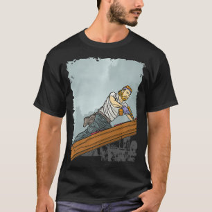 Man works on roofer construction worker Premium T-Shirt