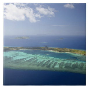 Mana Island and coral reef, Mamanuca Islands Tile