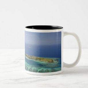Mana Island and coral reef, Mamanuca Islands Two-Tone Coffee Mug