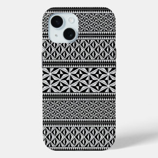 Mana of Aotearoa: The Maori Pattern Black & White iPhone 15 Case