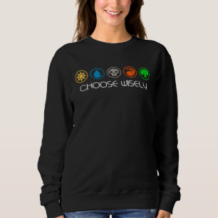 Mana Symbols Gathering Magic Choose Wisely Blue R Sweatshirt