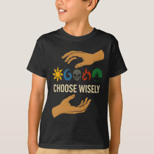 Mana Symbols Gathering Magic - Choose Wisely Blue  T-Shirt