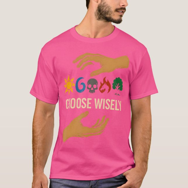 Mana Symbols Gathering Magic - Choose Wisely Blue  T-Shirt (Front)